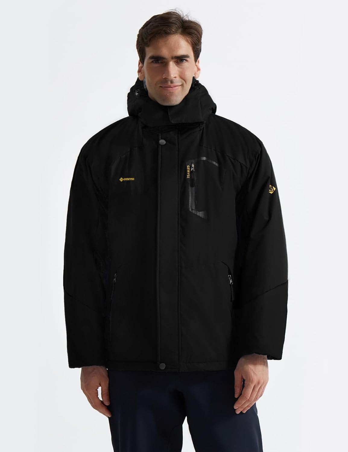 Men'S Waterproof Ski Jacket Winter Snow Coat with Detachable Hood