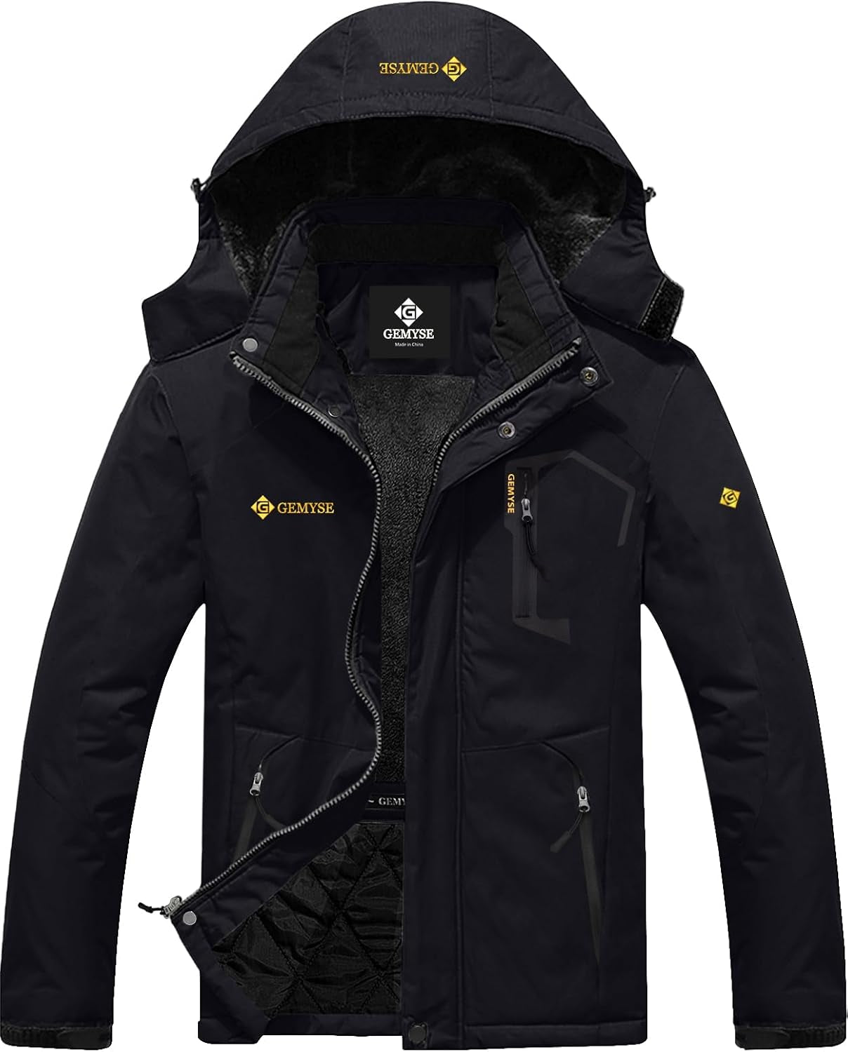 Men'S Waterproof Ski Jacket Winter Snow Coat with Detachable Hood